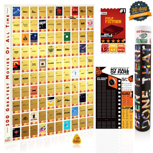 BTDT MOVIELOGUES | 100 Greatest Movies Bucket List Scratch Poster Interactive Scratch Off Posters BEEN THERE DONE THAT 