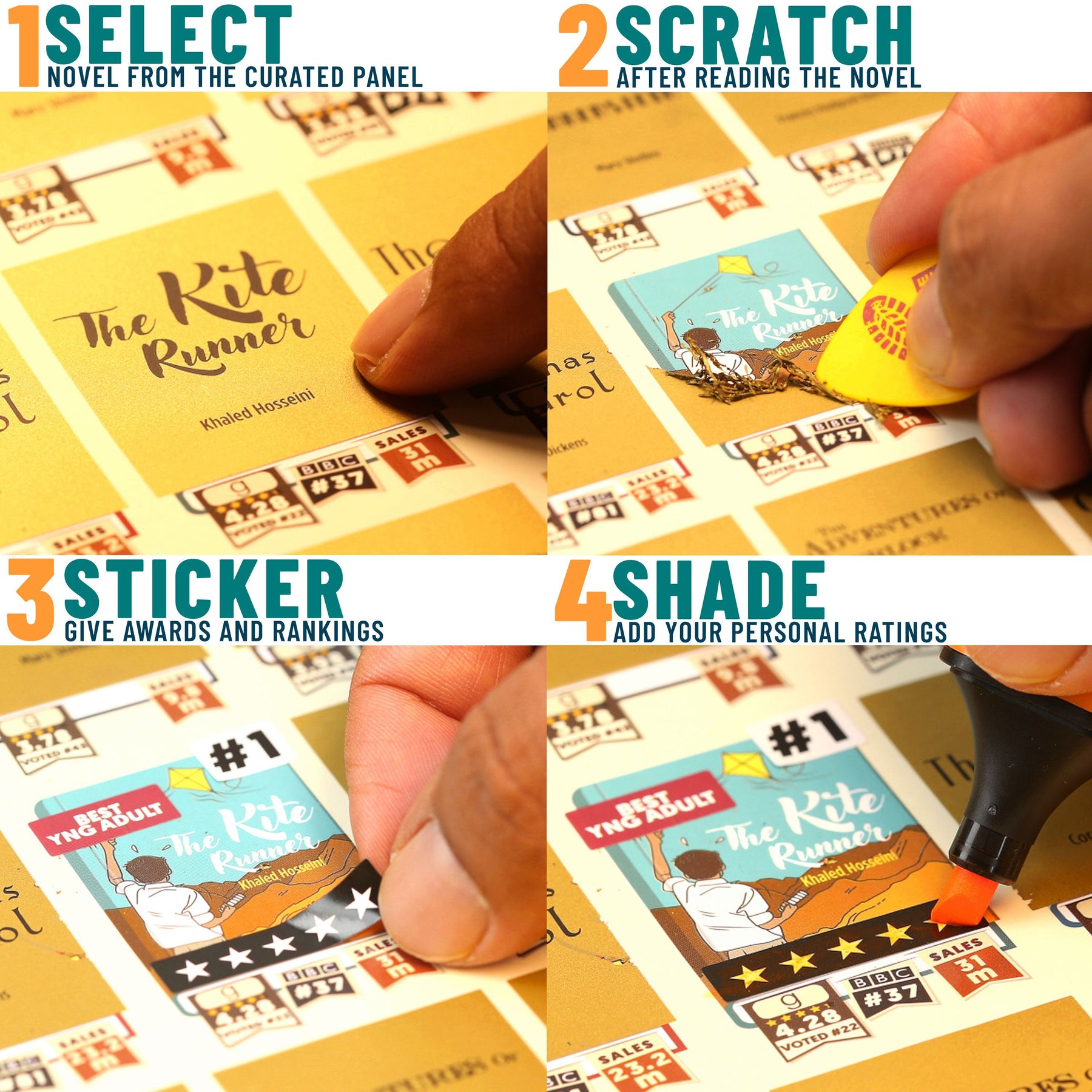 Bucket List Scratch Poster | NOVELOGUES | 100 Epic Reads Of A Lifetime ...