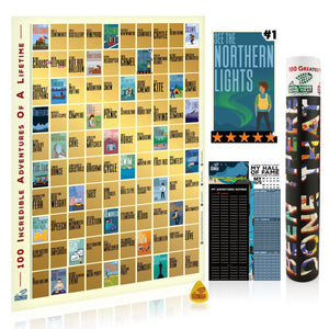 BTDT SUPERLOGUES | 100 Incredible Experiences of a Lifetime Bucket List Scratch Poster Interactive Scratch Off Posters BEEN THERE DONE THAT 