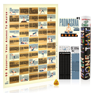 BTDT YOGALOGUES | 50 Essential Yoga Asanas Bucket List Scratch Poster Interactive Scratch Off Posters BEEN THERE DONE THAT 